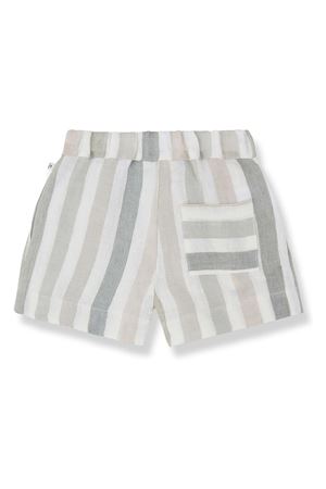 Bermuda in lino a righe beige e bianco 1+IN THE FAMILY KIDS | VILOPRIUBEIGE